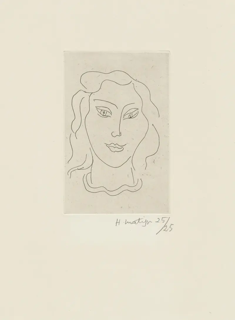 Jeune femme au collier serpentin av Henri Matisse