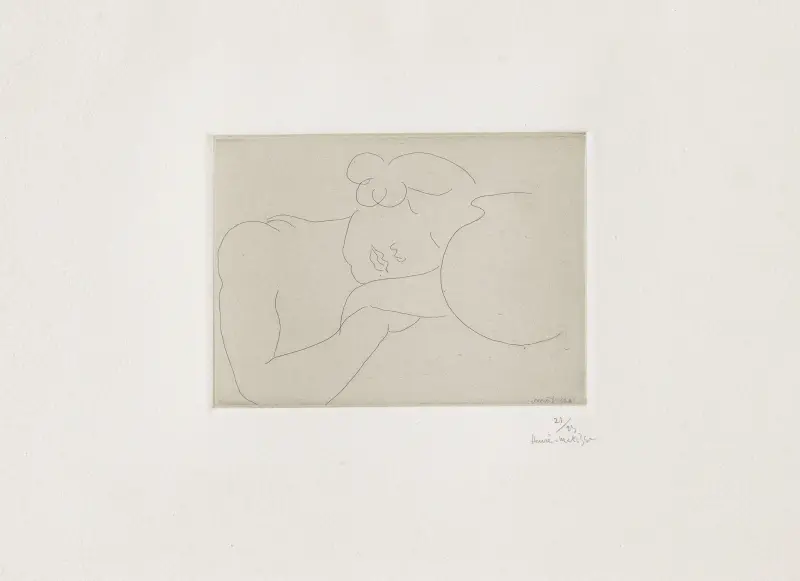 Jeune femme dormant près d’un bocal av Henri Matisse