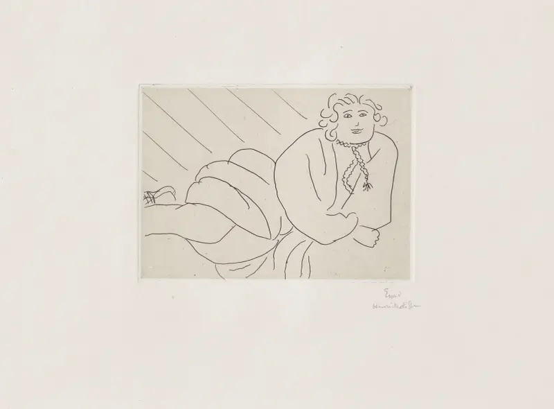 Jeune femme, la cordelière de son peignoir en collier av Henri Matisse