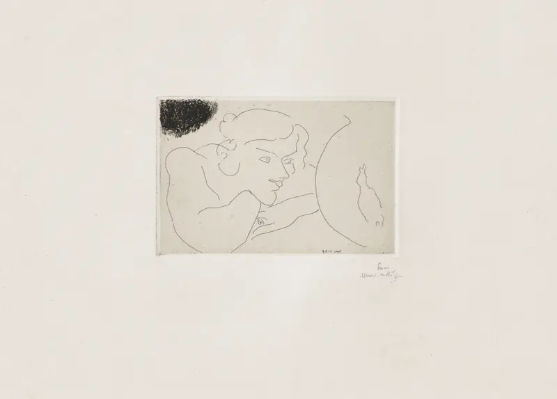Junge Frau, die die Bewegungen eines Fisches beobachtet von Henri Matisse