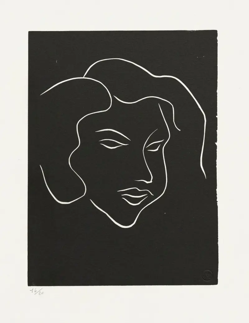 Jeune femme, visage de trois-quarts, 1941 av Henri Matisse