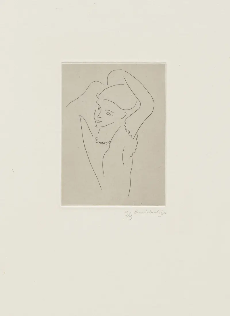 Jeune fille arrangeant ses cheveux av Henri Matisse