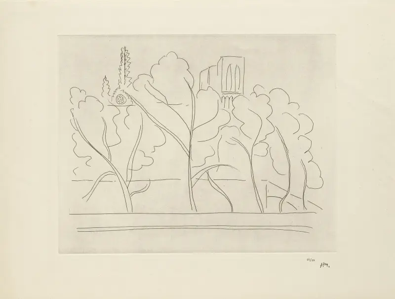 Notre-Dame genom träden av Henri Matisse