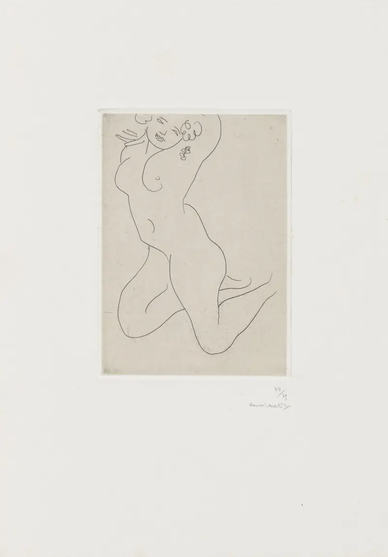 Nu à genoux, bras derrière la tête av Henri Matisse
