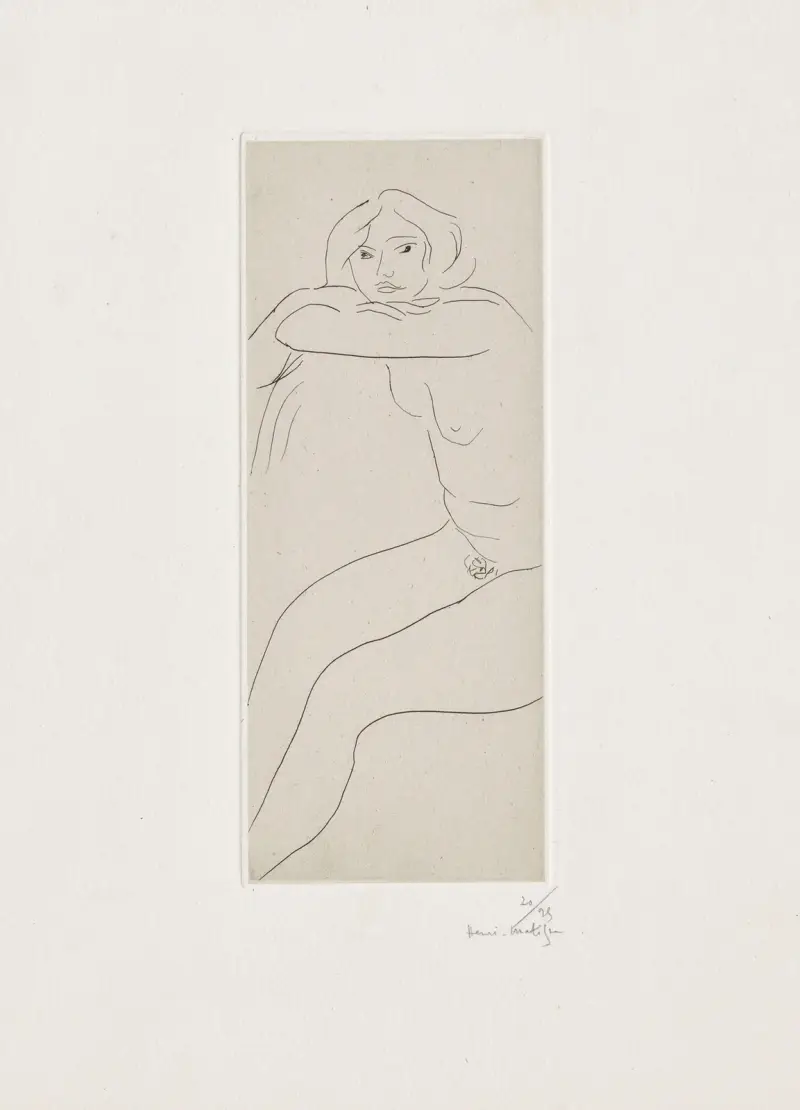 Nu assis, bras croisés supportant la tête av Henri Matisse