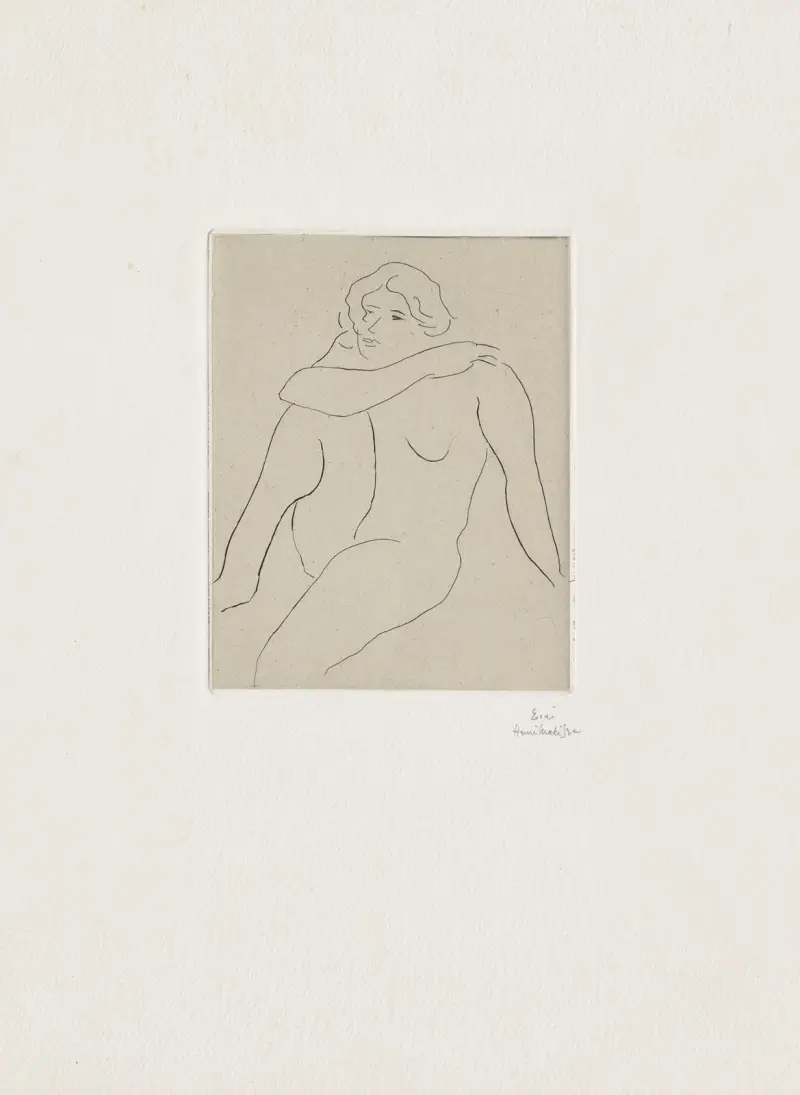 Nu assis, bras droit reposant sur l’épaule gauche av Henri Matisse