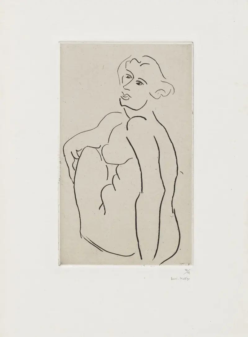 Nu assis, le dos vu de trois-quarts av Henri Matisse