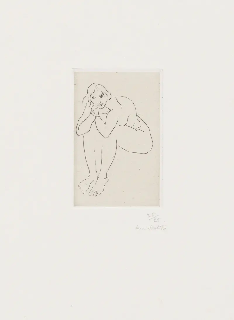 Sittande naken, överkroppen stödd mot knäna av Henri Matisse
