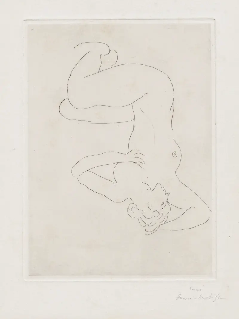Nu assis, visage de profil av Henri Matisse