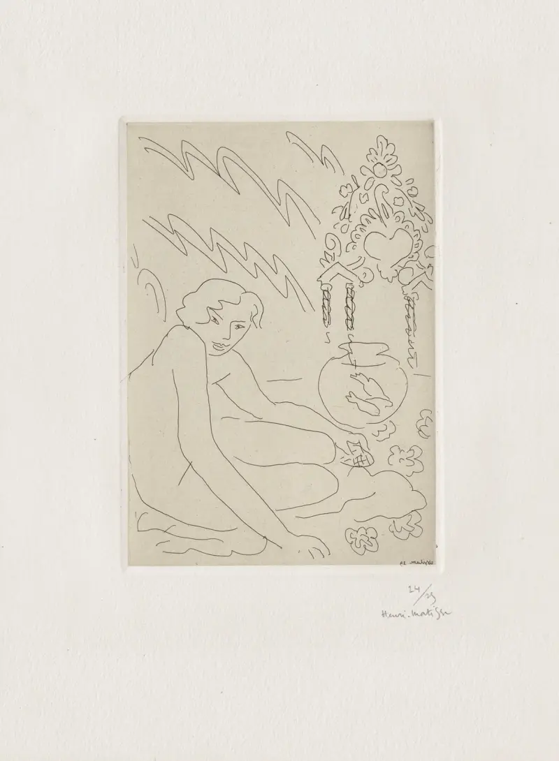 Nu au miroir marocain av Henri Matisse