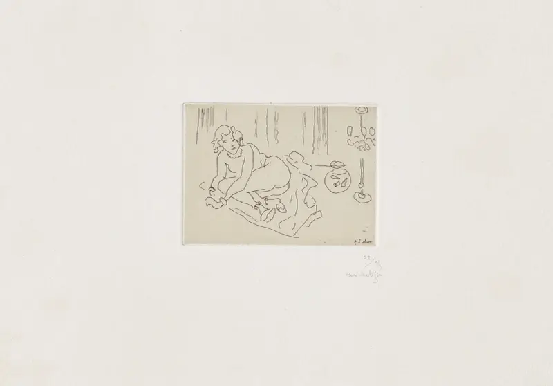 Nu couché. Intérieur à la lampe vénitienne av Henri Matisse