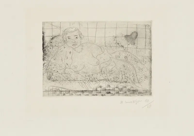 Nu couché, sol en damier av Henri Matisse