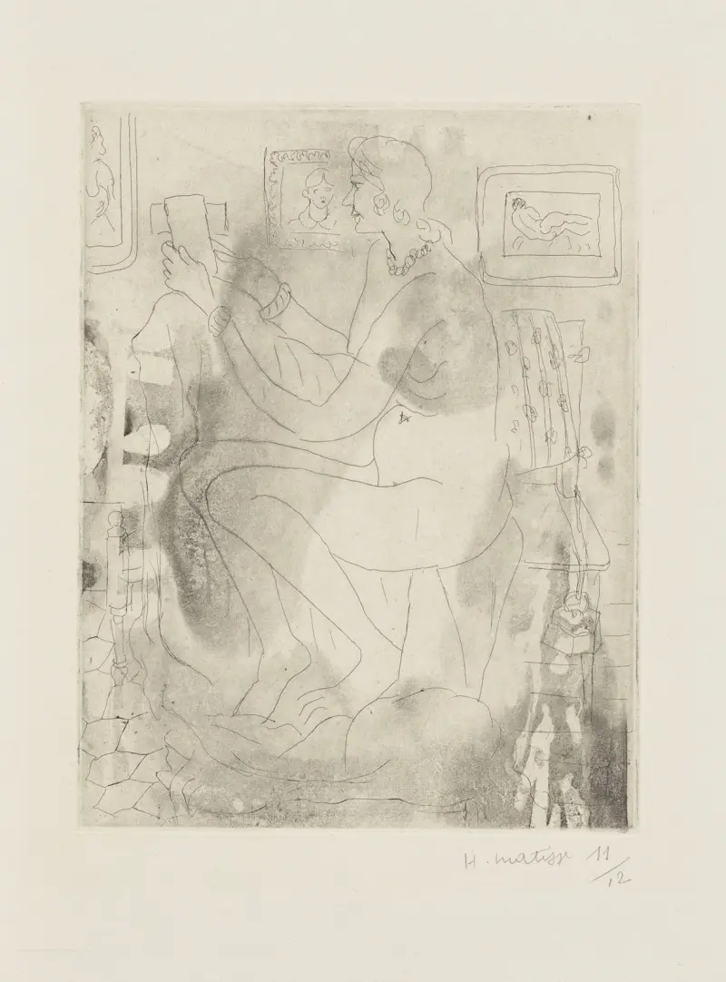 Akt im Profil, lesend von Henri Matisse