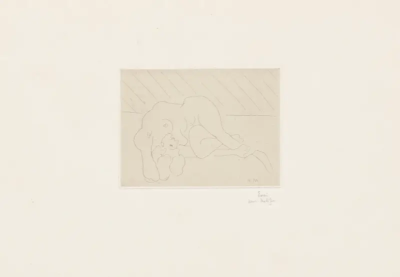 Nu renversé se tenant la cheville av Henri Matisse
