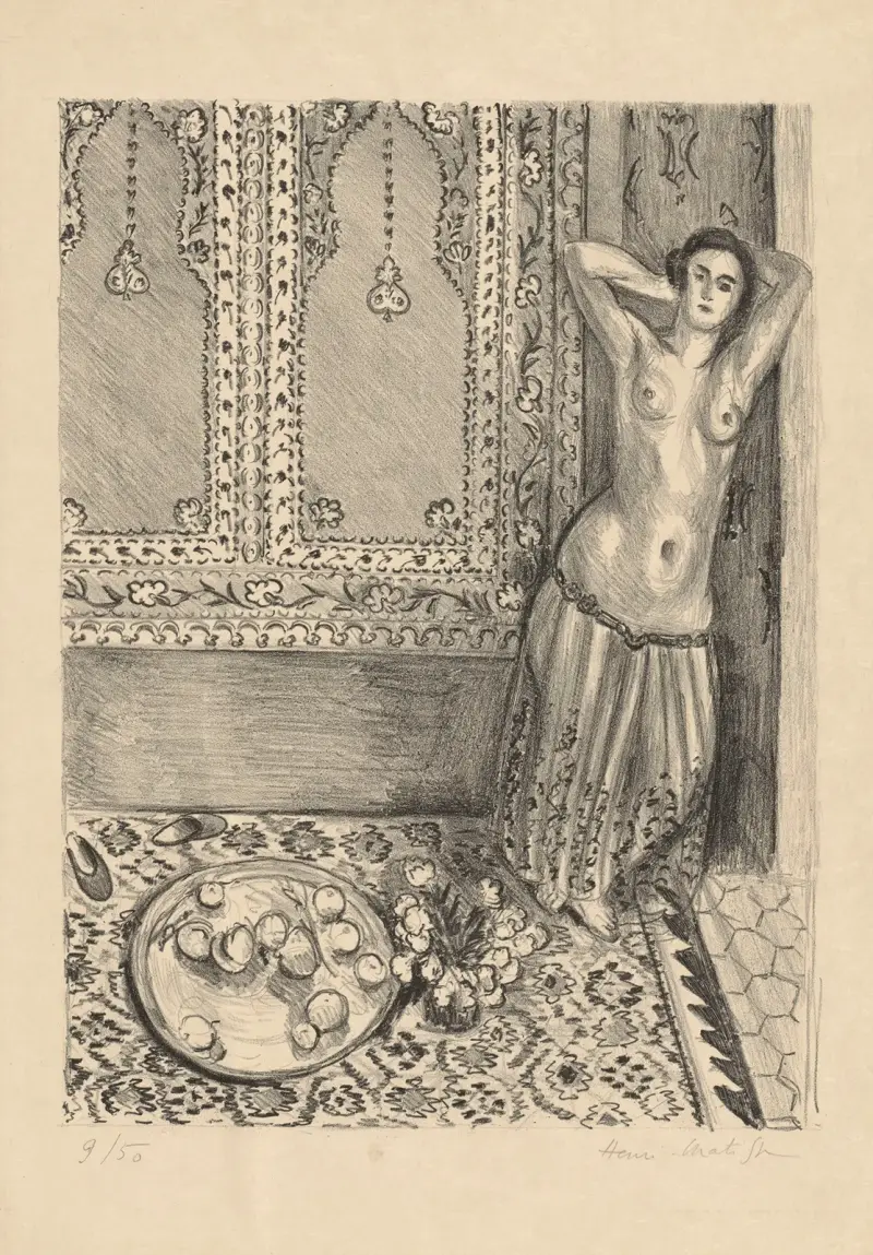 Odalisque debout au plateau de fruits av Henri Matisse