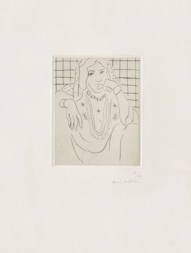 Odalisque sur fond à carreaux av Henri Matisse