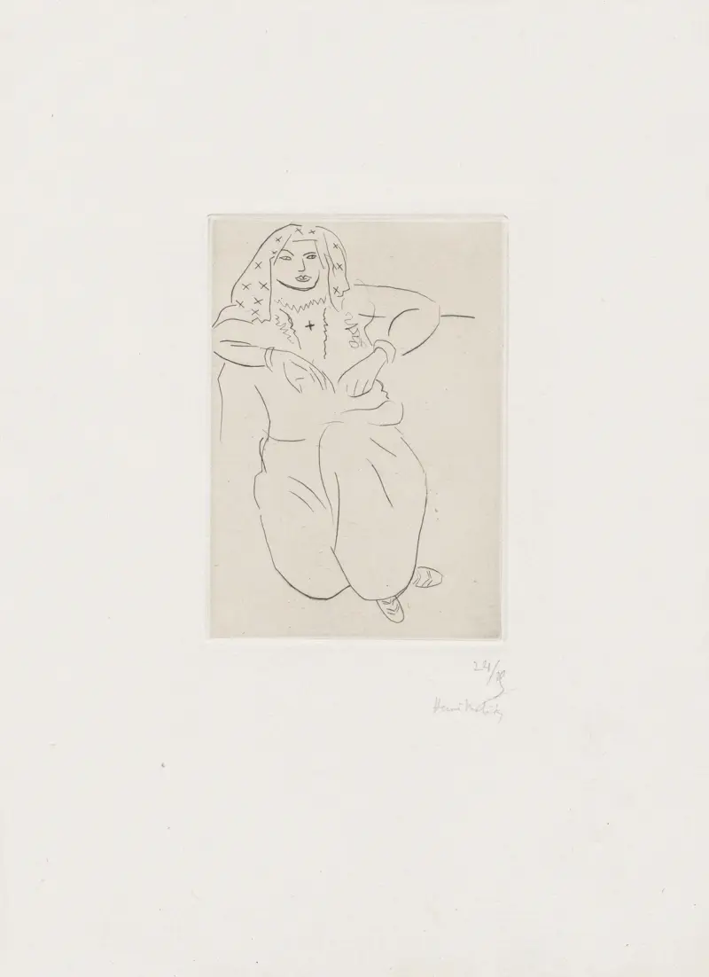 Orientale, tatouage en croix sur la poitrine av Henri Matisse
