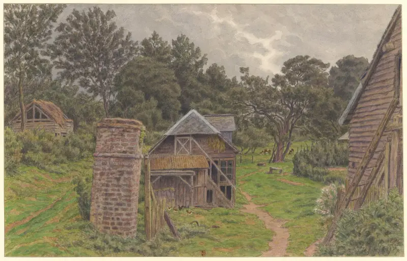 Auffay (Bauernhofeingang in Auffay), 1927 von Henri Rivière