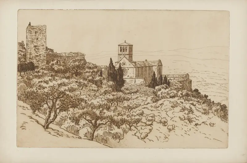 Basilikan i Assisi av Henri Rivière