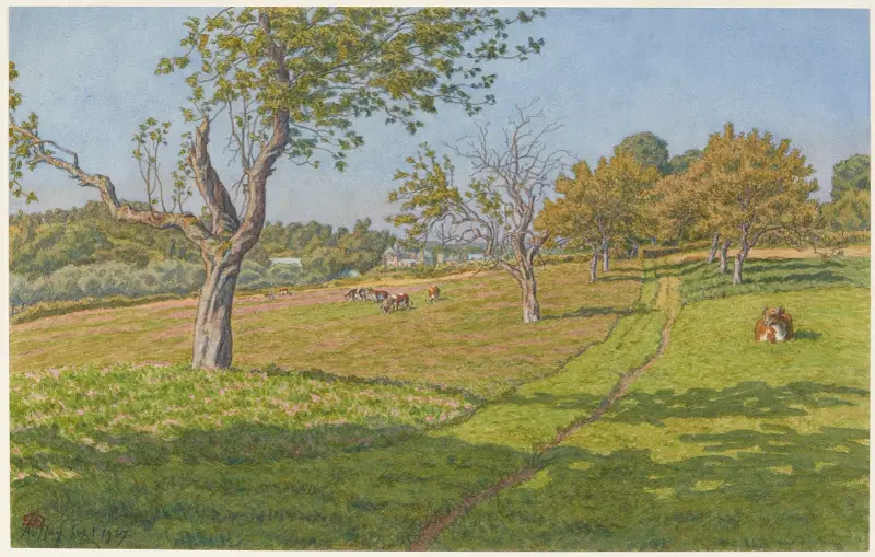 Champs à Auffay av Henri Rivière