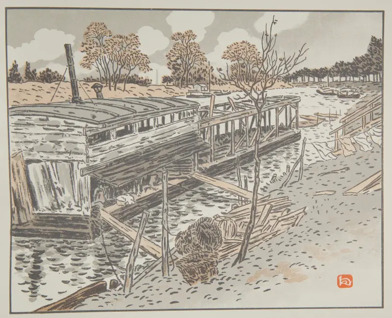 Från Bas-Meudon. Gammalt tvättställe av Henri Rivière