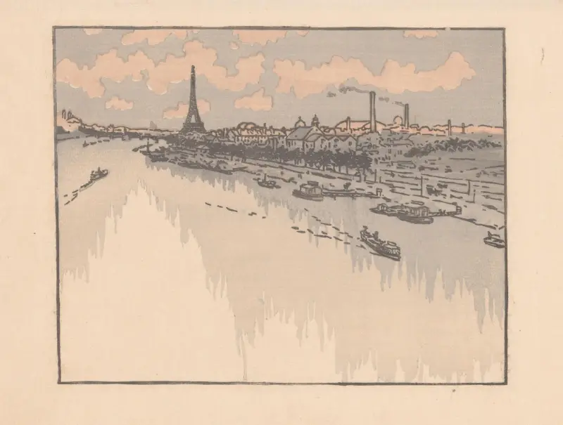 Eiffeltornet sett från Auteuilviadukten av Henri Rivière