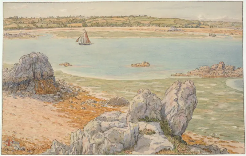 Trieux mynning. Lågvatten. Loguivy av Henri Rivière