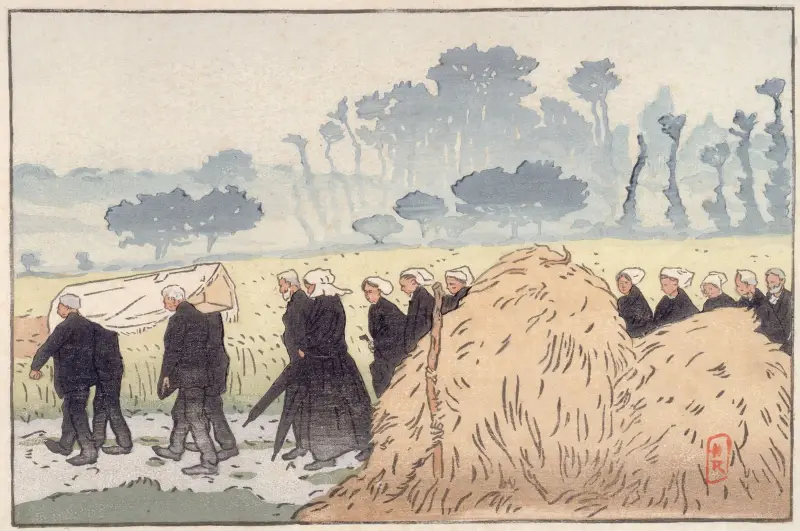 Begravning i Trestraou av Henri Rivière