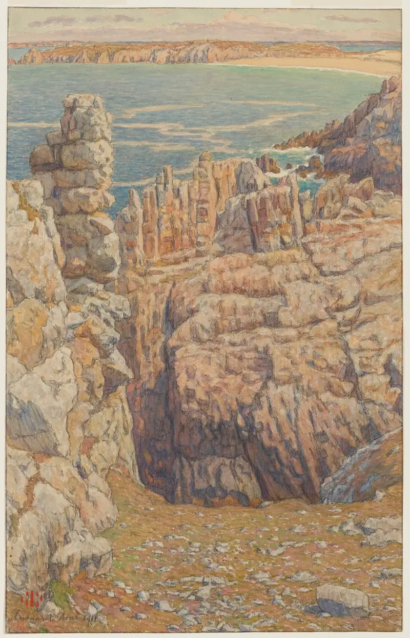 Klipporna vid Camaret av Henri Rivière