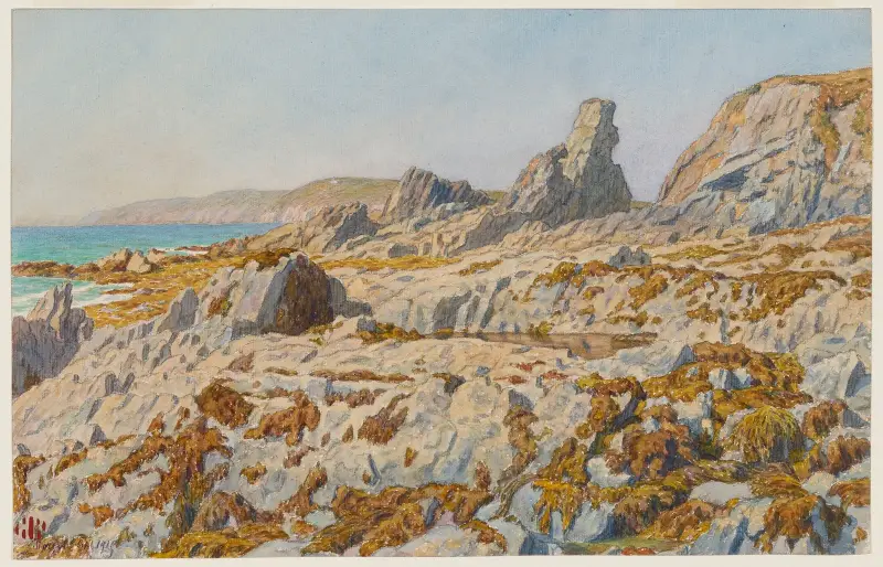 Lågvatten vid Pors Léonnec, Morgat av Henri Rivière