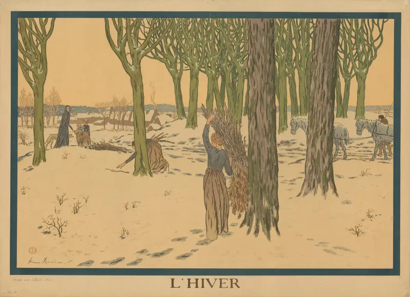 Vintern. Der Winter. Bilder för skolan av Henri Rivière