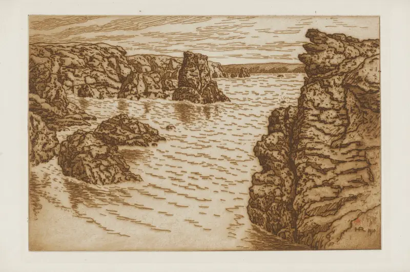Pointe des Poulains på Belle-Île av Henri Rivière
