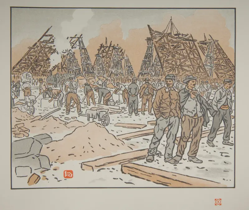 Les Chantiers de la Tour Eiffel av Henri Rivière