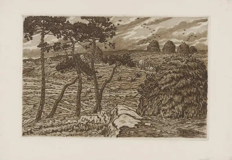 Les Meules d’ajoncs av Henri Rivière