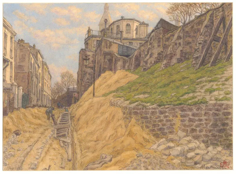 Montmartre (rue Cortot) av Henri Rivière