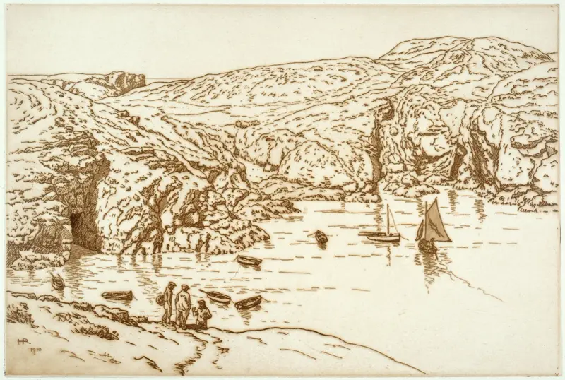 Fiskare i en vik av Henri Rivière