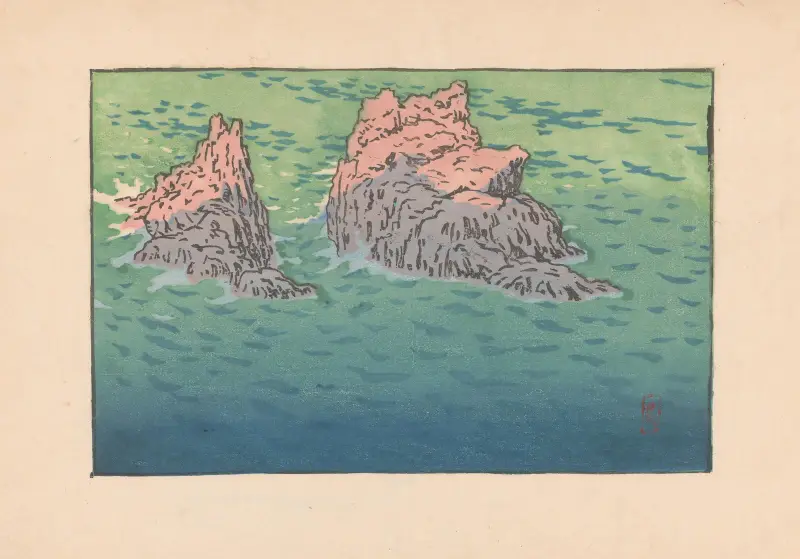 Rocks in water av Henri Rivière