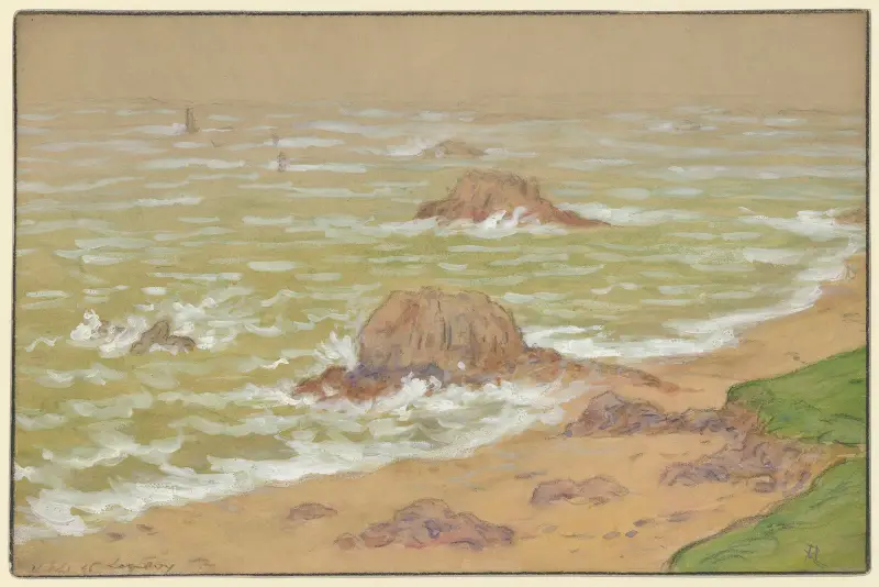 Storm vid Loguivy av Henri Rivière