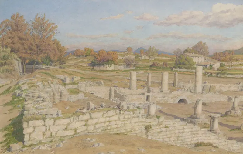 Vaison, de romerska ruinerna i Vaison av Henri Rivière