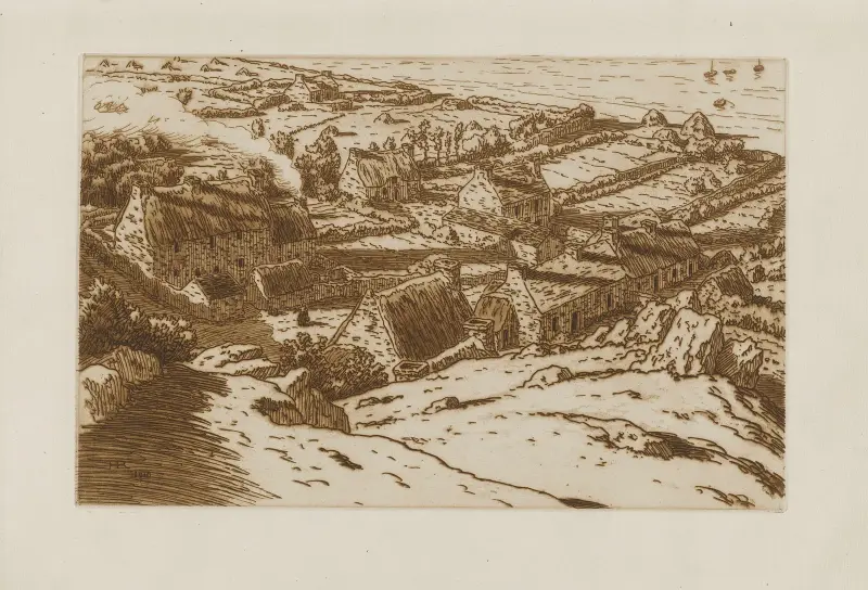 By vid havet sett från en höjd av Henri Rivière