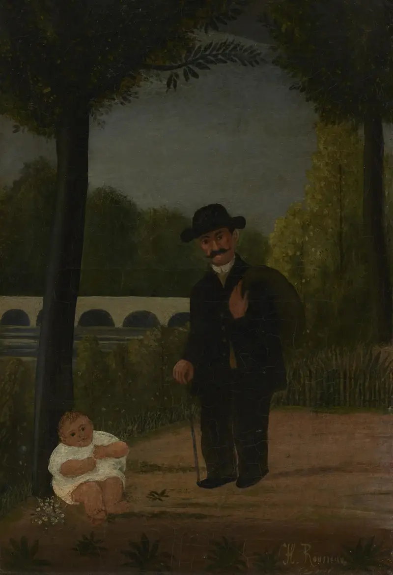 Kinderwagen und Kind von Henri Rousseau