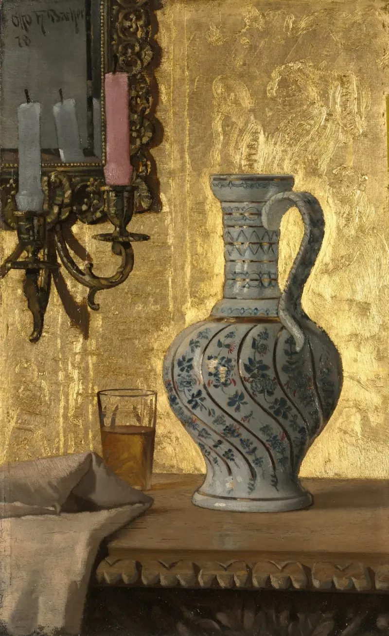 Pitcher And A Glass On A Table av Otto Henry Bacher