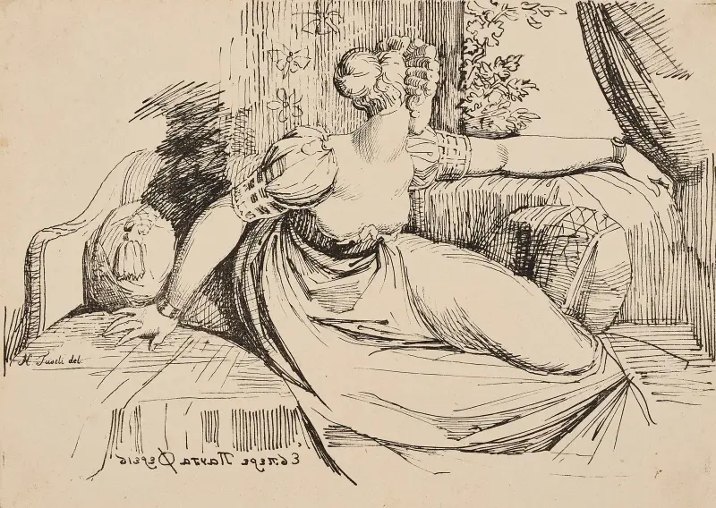 Kvinna som sitter vid fönstret (Kvällen, du bringar allt) av Henry Fuseli