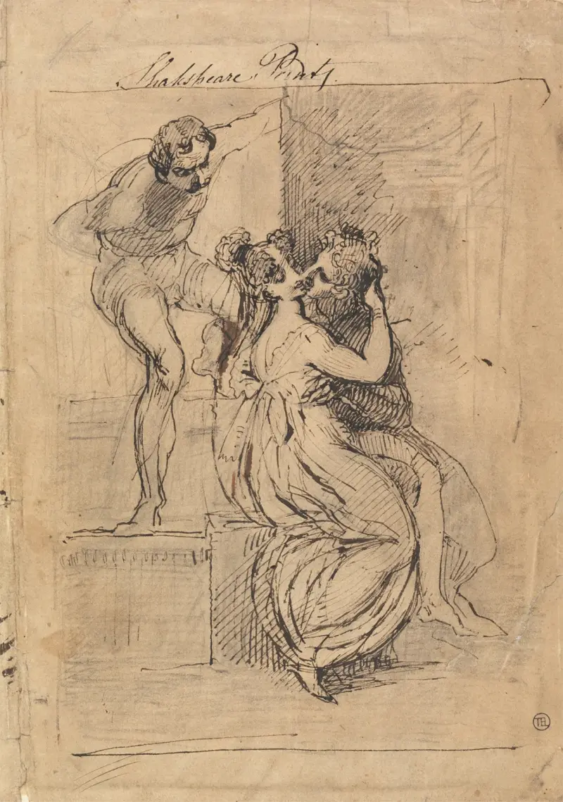 Figur lutad över trappa av Henry Fuseli