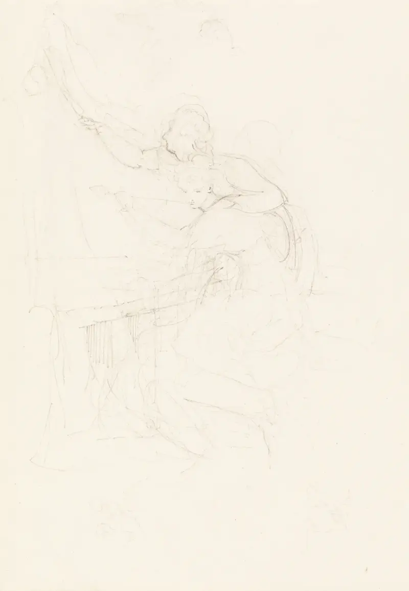 Flicka och ung man vid ett bord av Henry Fuseli