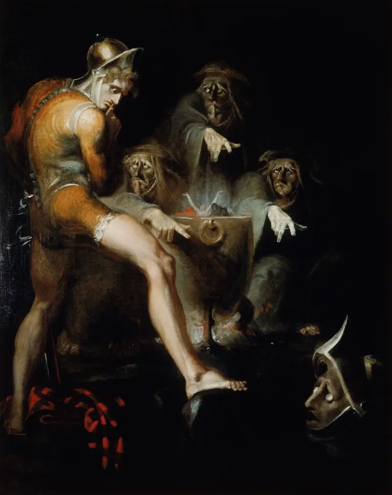 Macbeth rådgör med den väpnade skallen av Henry Fuseli