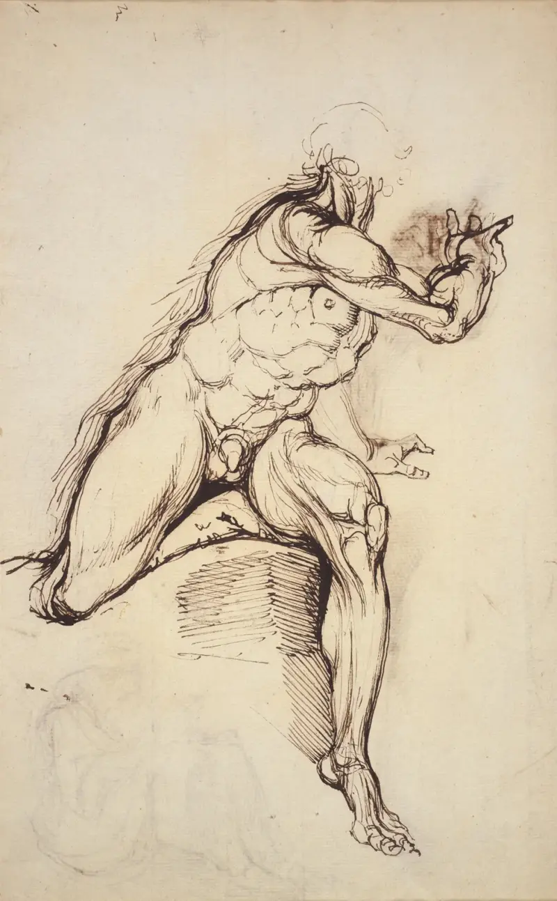 Manlig nakenstudie av Henry Fuseli