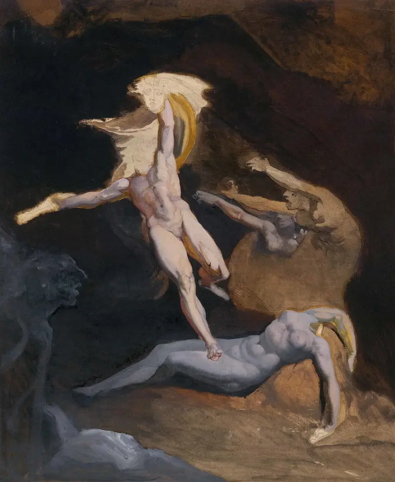 Perseus lämnar gorgonernas grotta av Henry Fuseli