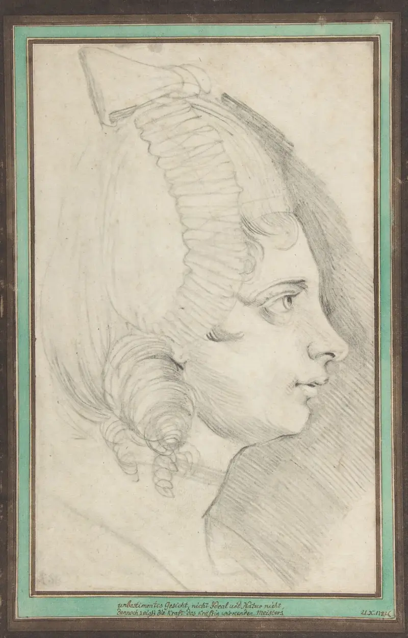 Porträtt av ung dam i vänsterprofil av Henry Fuseli