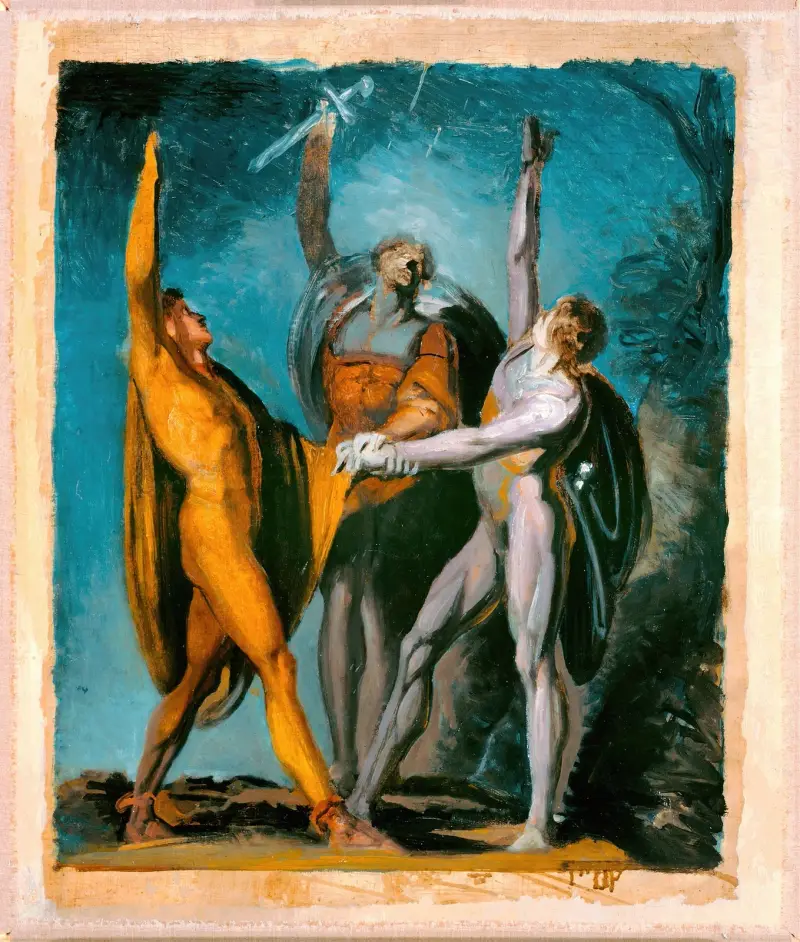 Skiss till ”Eden på Rütli”, kvinnlig figur (verso) av Henry Fuseli